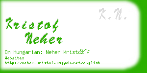 kristof neher business card